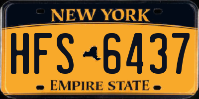 NY license plate HFS6437
