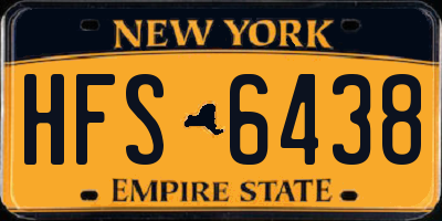 NY license plate HFS6438