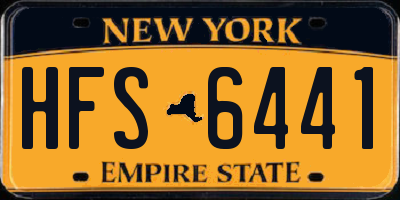NY license plate HFS6441