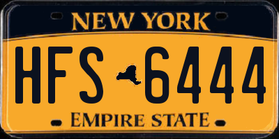 NY license plate HFS6444
