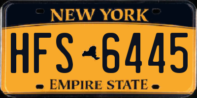 NY license plate HFS6445