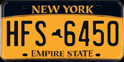 NY license plate HFS6450