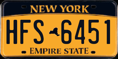 NY license plate HFS6451