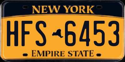 NY license plate HFS6453