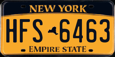 NY license plate HFS6463