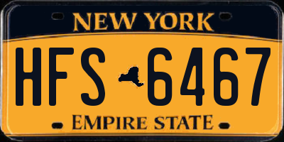 NY license plate HFS6467