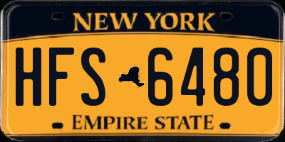 NY license plate HFS6480