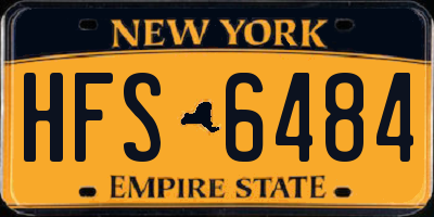 NY license plate HFS6484