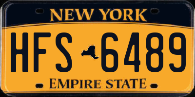 NY license plate HFS6489