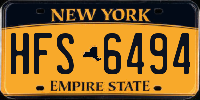 NY license plate HFS6494