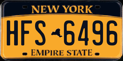 NY license plate HFS6496