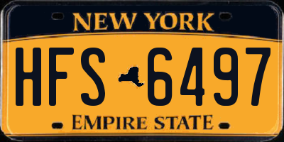 NY license plate HFS6497