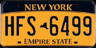 NY license plate HFS6499
