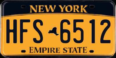NY license plate HFS6512