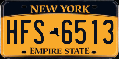 NY license plate HFS6513