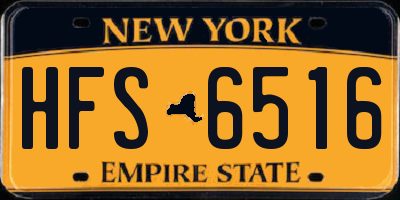 NY license plate HFS6516