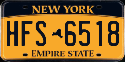 NY license plate HFS6518