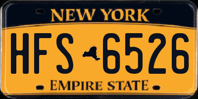 NY license plate HFS6526