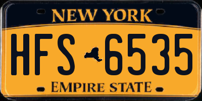 NY license plate HFS6535
