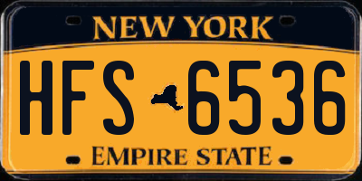 NY license plate HFS6536