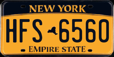 NY license plate HFS6560
