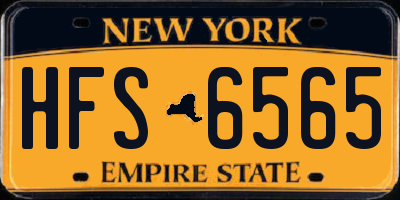 NY license plate HFS6565