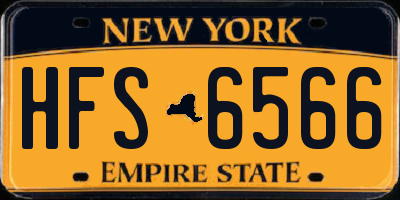 NY license plate HFS6566
