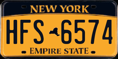 NY license plate HFS6574