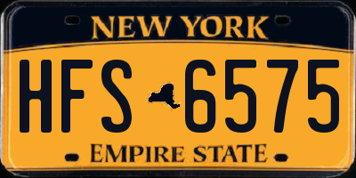 NY license plate HFS6575