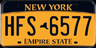 NY license plate HFS6577