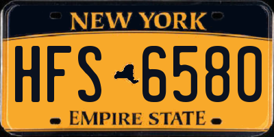 NY license plate HFS6580
