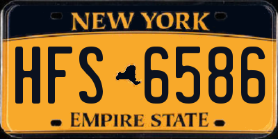 NY license plate HFS6586