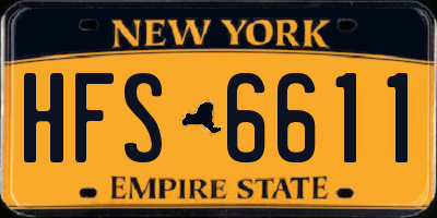 NY license plate HFS6611