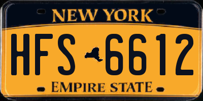 NY license plate HFS6612