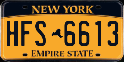 NY license plate HFS6613