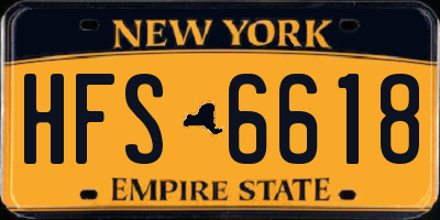 NY license plate HFS6618