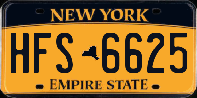 NY license plate HFS6625
