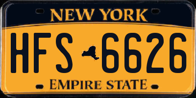 NY license plate HFS6626