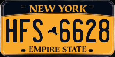 NY license plate HFS6628
