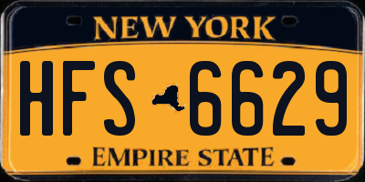 NY license plate HFS6629