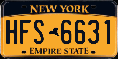 NY license plate HFS6631