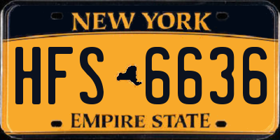 NY license plate HFS6636