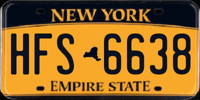 NY license plate HFS6638