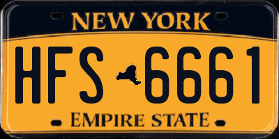 NY license plate HFS6661