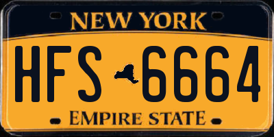 NY license plate HFS6664