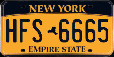 NY license plate HFS6665