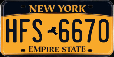 NY license plate HFS6670