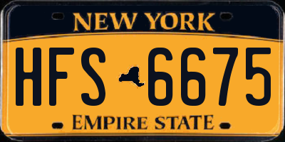 NY license plate HFS6675