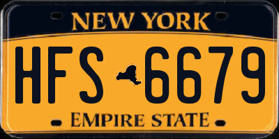 NY license plate HFS6679