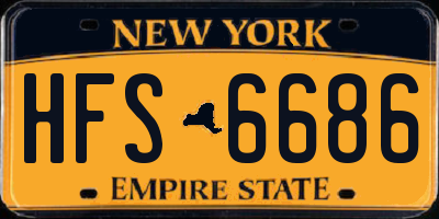 NY license plate HFS6686